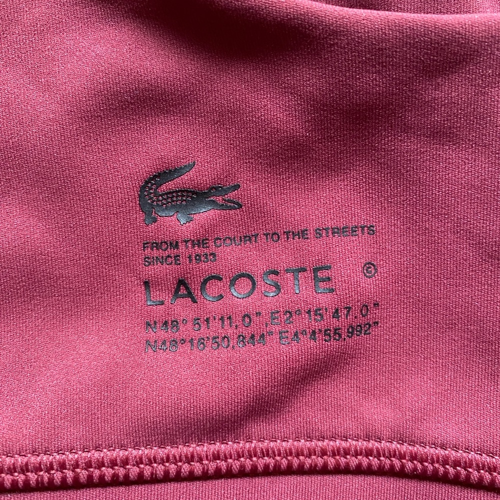 NWT Lacoste Women Quick Dry Sports Bra Burgundy Small - Picture 3 of 4